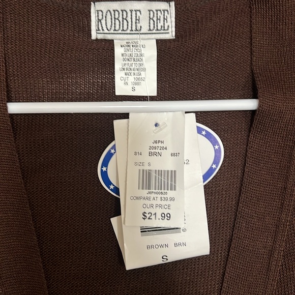Robbie Bee brown cardigan/ Small - Picture 2 of 5